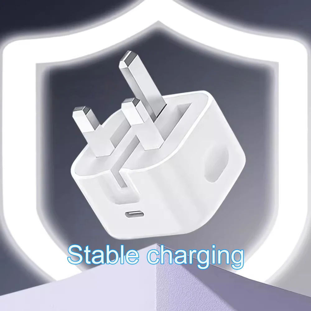 UK Plug Foldable 20W Mobile Phone Adapter With 2m Dual Type-C Mobile Phone Charging Cable Suitable for iPhone 15 16 thumbnail 5