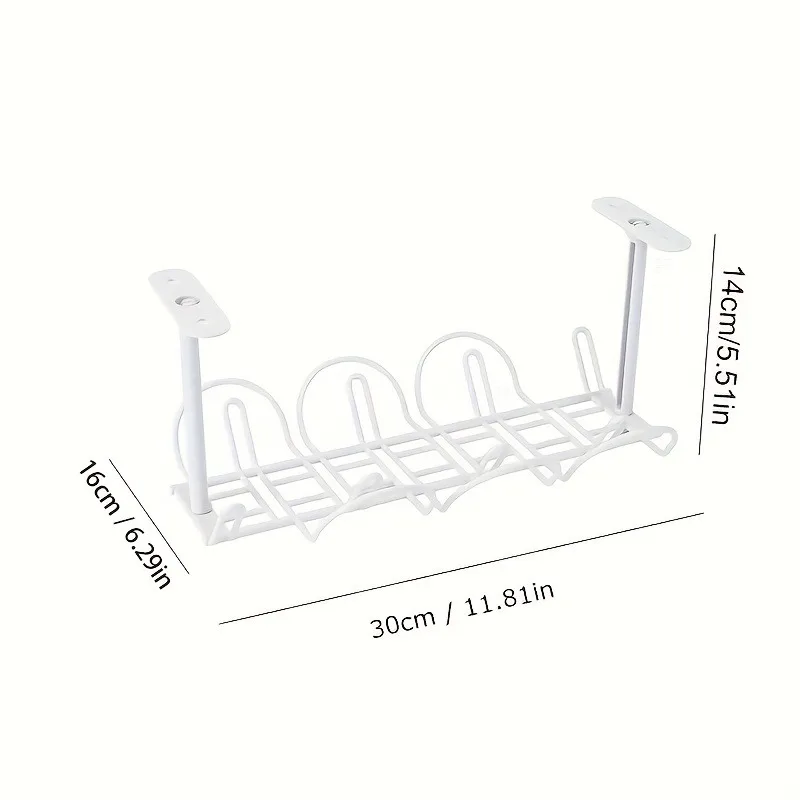 Under Desk Cable Management Tray Organizer,Cord Holder Wire Storage Box Rack Shelf for Home Office Computer Monitor Power Strip thumbnail 3