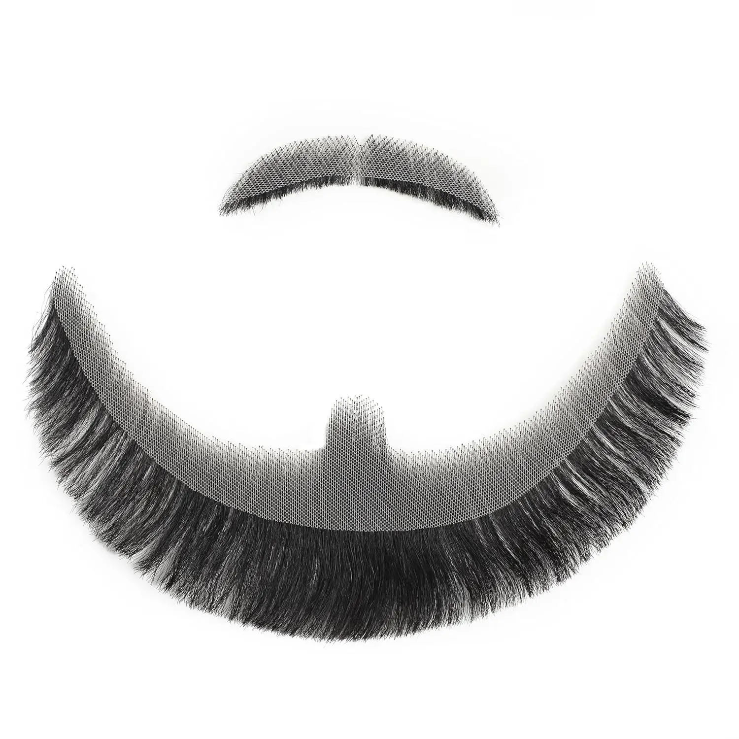 Fake Beard and Mustache Handmade with Human Hair Full Beard Style Realistic Mustache for Costumes Facial Hair Cosplay Theatrical thumbnail 3