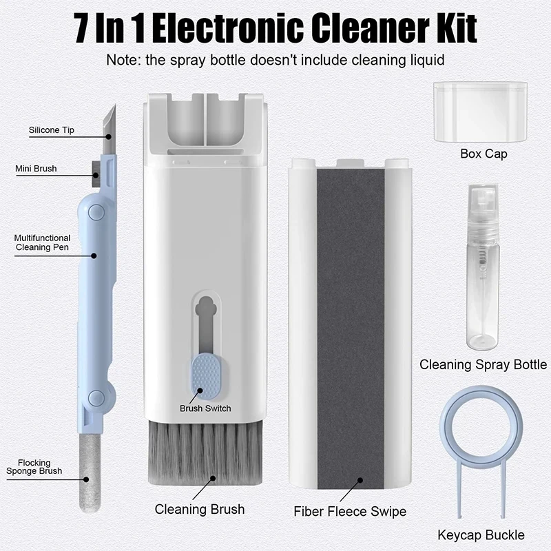 7 in 1 Computer Keyboard Cleaner Brush Kit Earphone Cleaning Pen For Headset Keyboard Cleaning Tools Cleaner Keycap Puller Kit thumbnail 2