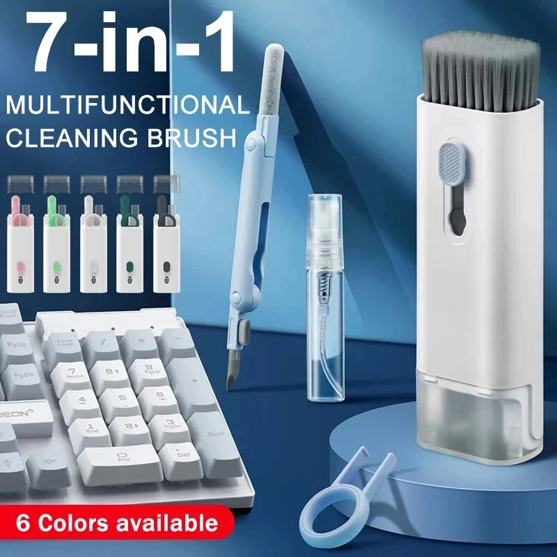 7 in 1 Computer Keyboard Cleaner Brush Kit Earphone Cleaning Pen For Headset Keyboard Cleaning Tools Cleaner Keycap Puller Kit thumbnail 6