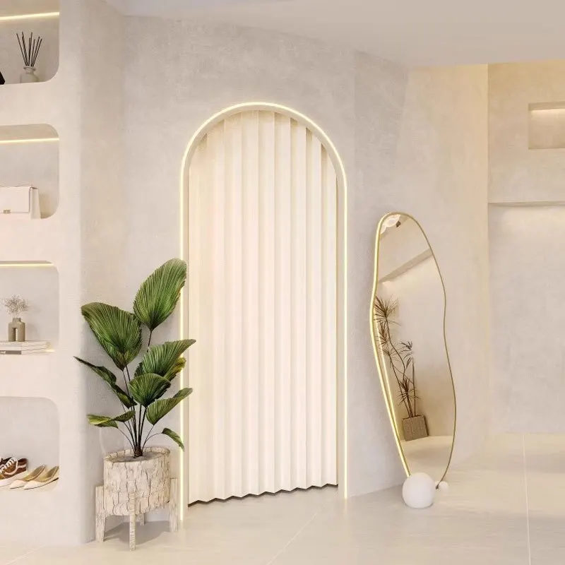 Room Divider Curtain for Kitchen and Balcony, Folding Privacy Panel with Soft Drape and Modern Home Style thumbnail 4
