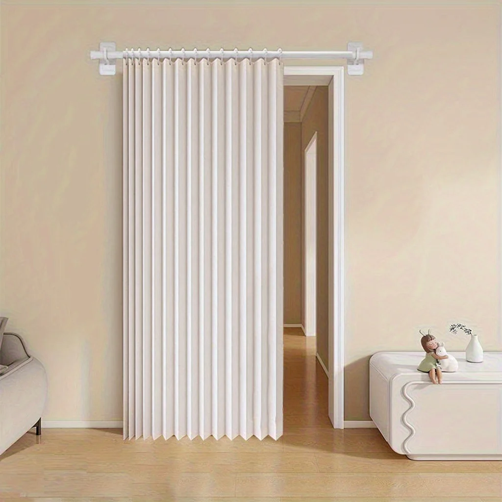 Room Divider Curtain for Kitchen and Balcony, Folding Privacy Panel with Soft Drape and Modern Home Style