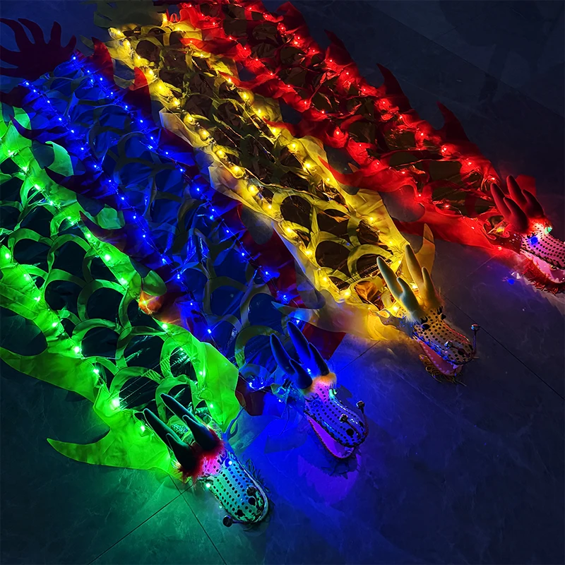 2/3/5M Length Luminous Dragon Chinese Outdoor Fitness Funny Prop New Year Traditional Dragon Dance Performance LED Glow Ribbon thumbnail 2