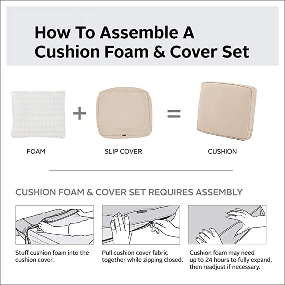 Replacement Patio Cushion Covers, 10 Size Options – Water Resistant Patio Chair Seat Covers, Universal Patio Cushion Slipcovers thumbnail 2