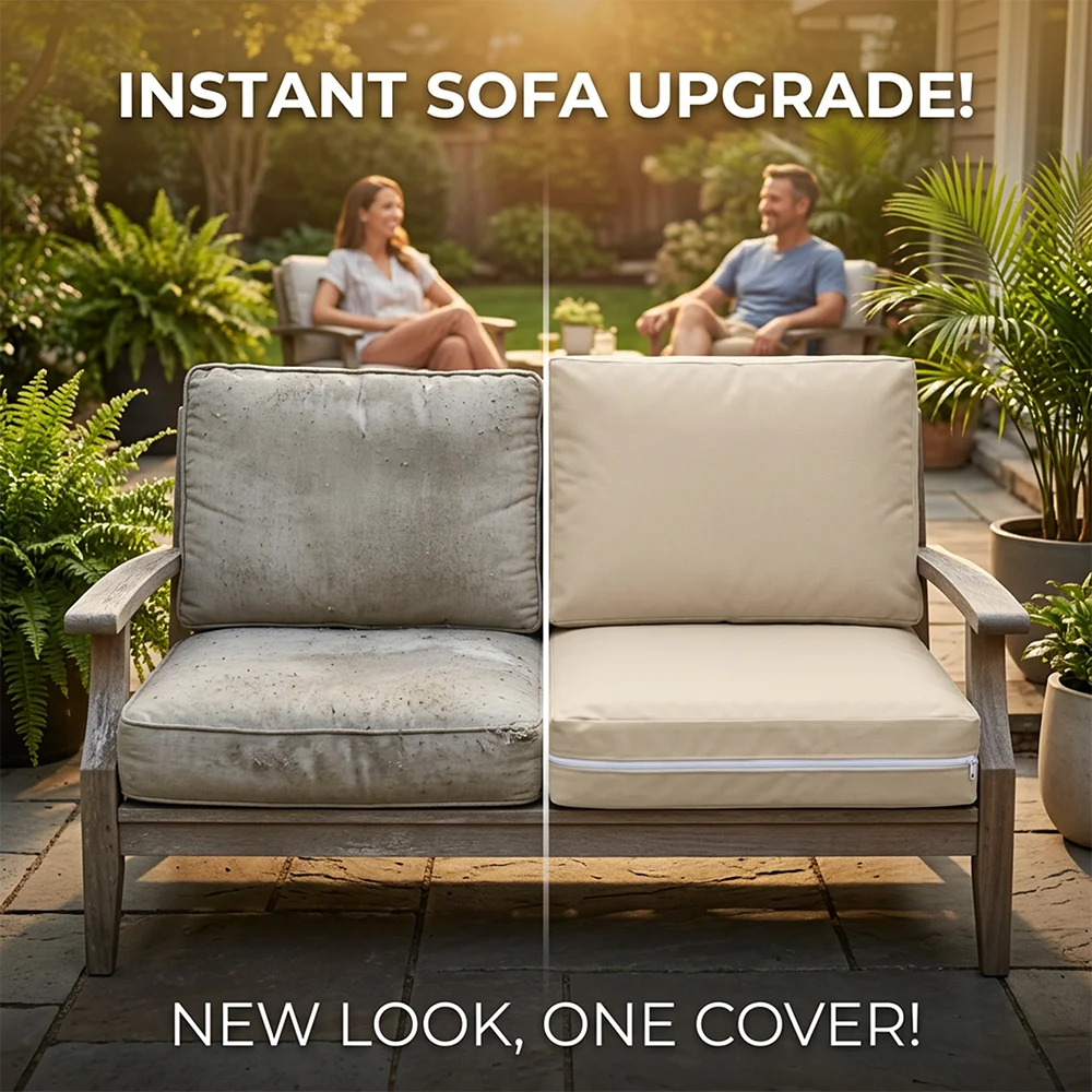 Replacement Patio Cushion Covers, 10 Size Options – Water Resistant Patio Chair Seat Covers, Universal Patio Cushion Slipcovers