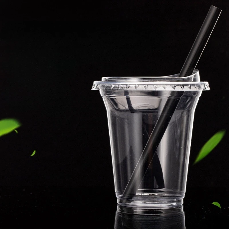 10pcs Plastic Cup with No Straw Mouth Direct Drinking Transparent Disposable Coffee Cup Suitable for Smoothies Cold Drinks Milk thumbnail 3
