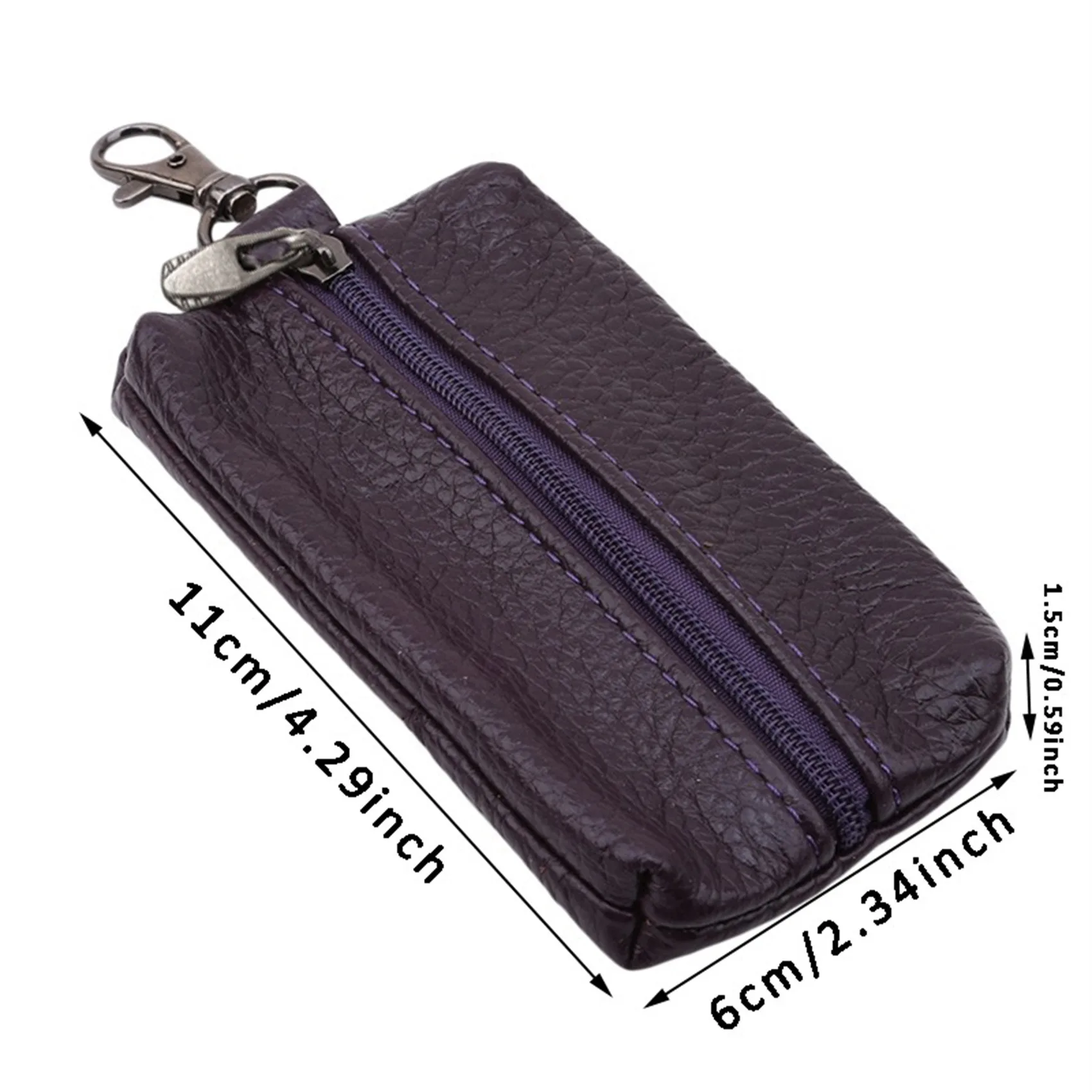 Car Key Cover Leather Ladies Wallets Key Holder Housekeeper Covers Zipper Bag Keychain Cover For Keys Organizer Card Bag Gifts thumbnail 6