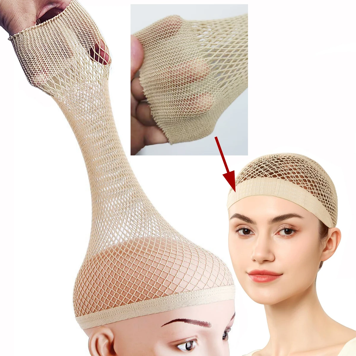 Nylon Hair Net New Stretchable Elastic Hairnets Fashion Mesh Weaving Wig Caps For Women Making Wig Tools