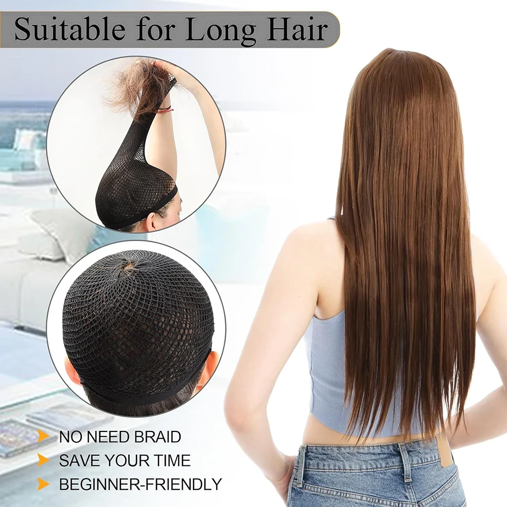 Nylon Hair Net New Stretchable Elastic Hairnets Fashion Mesh Weaving Wig Caps For Women Making Wig Tools thumbnail 6
