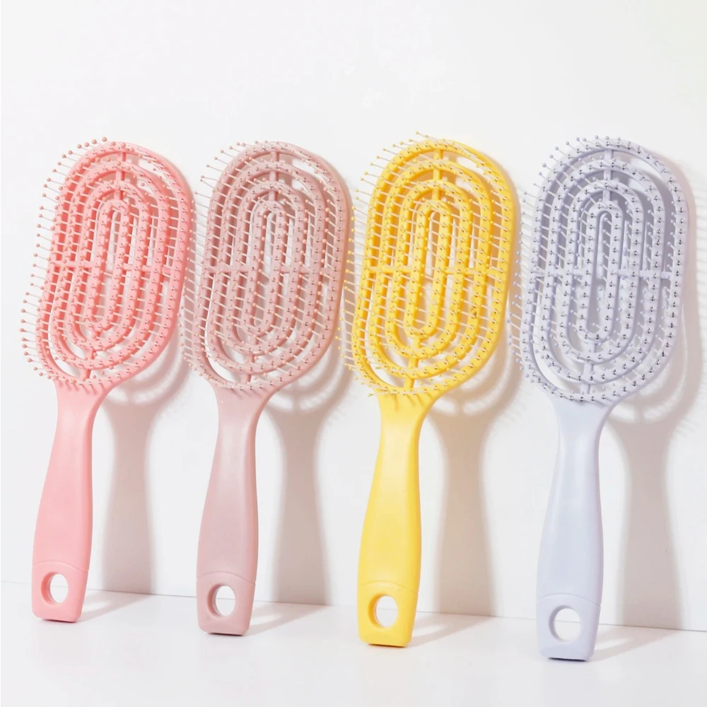 Relaxing Elastic Massage Comb Portable Hollow Comb Scalp Massage Brush Salon Styling Tool Oval Comb Special for real hair wigs
