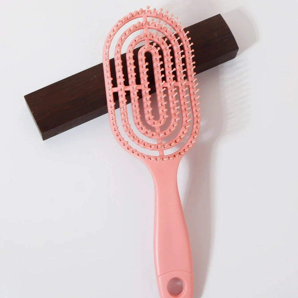 Relaxing Elastic Massage Comb Portable Hollow Comb Scalp Massage Brush Salon Styling Tool Oval Comb Special for real hair wigs thumbnail 4