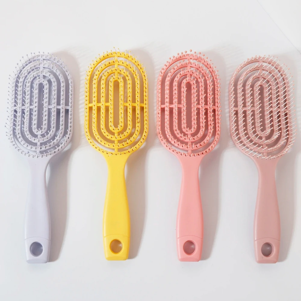 Relaxing Elastic Massage Comb Portable Hollow Comb Scalp Massage Brush Salon Styling Tool Oval Comb Special for real hair wigs thumbnail 3