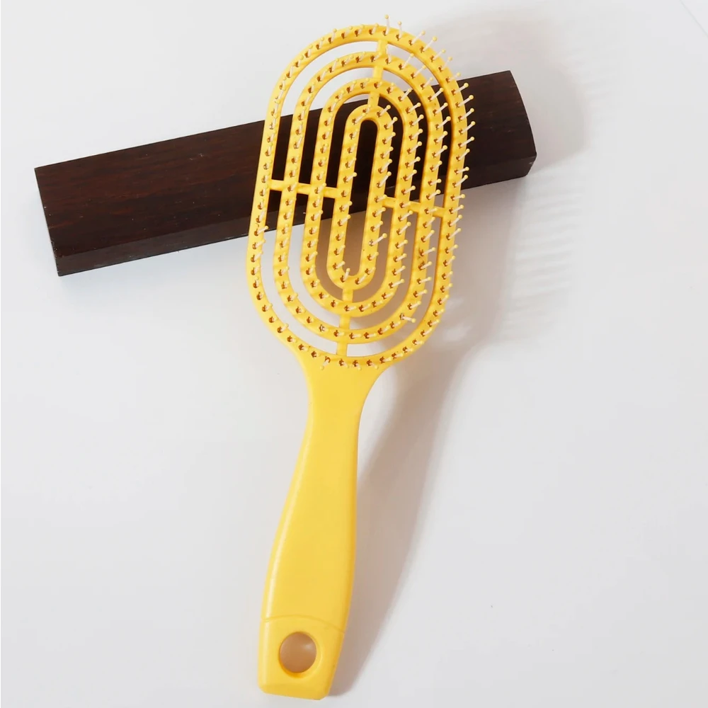 Relaxing Elastic Massage Comb Portable Hollow Comb Scalp Massage Brush Salon Styling Tool Oval Comb Special for real hair wigs thumbnail 5