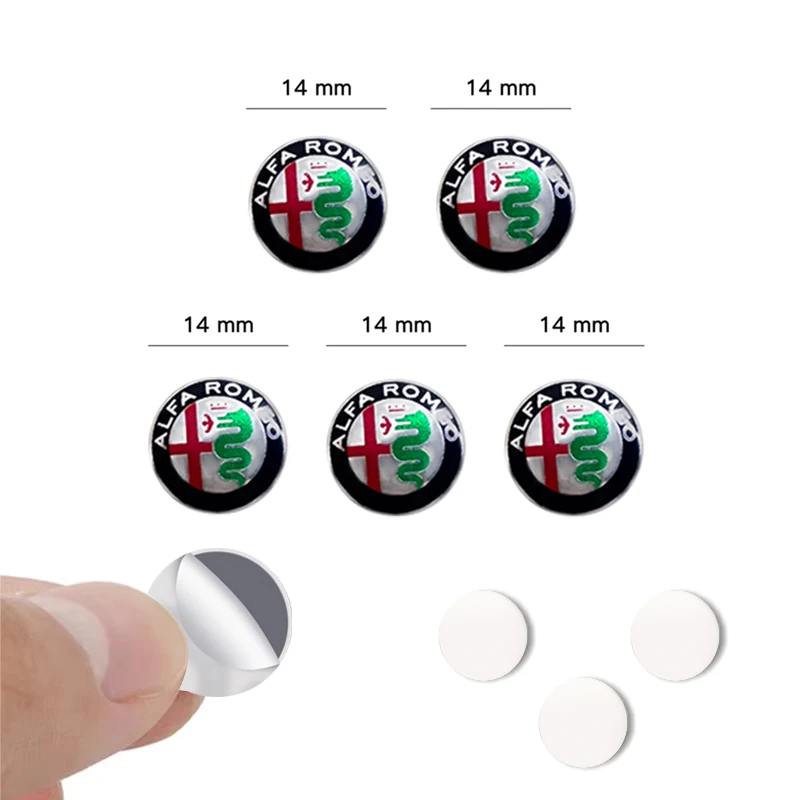 5/10PCS 14mm Car Key Shell Sticker For Alfa Romeo Sportiva 156 Stelvio Giulia Giulietta Car Key Remote Fob Decal Auto Parts thumbnail 3