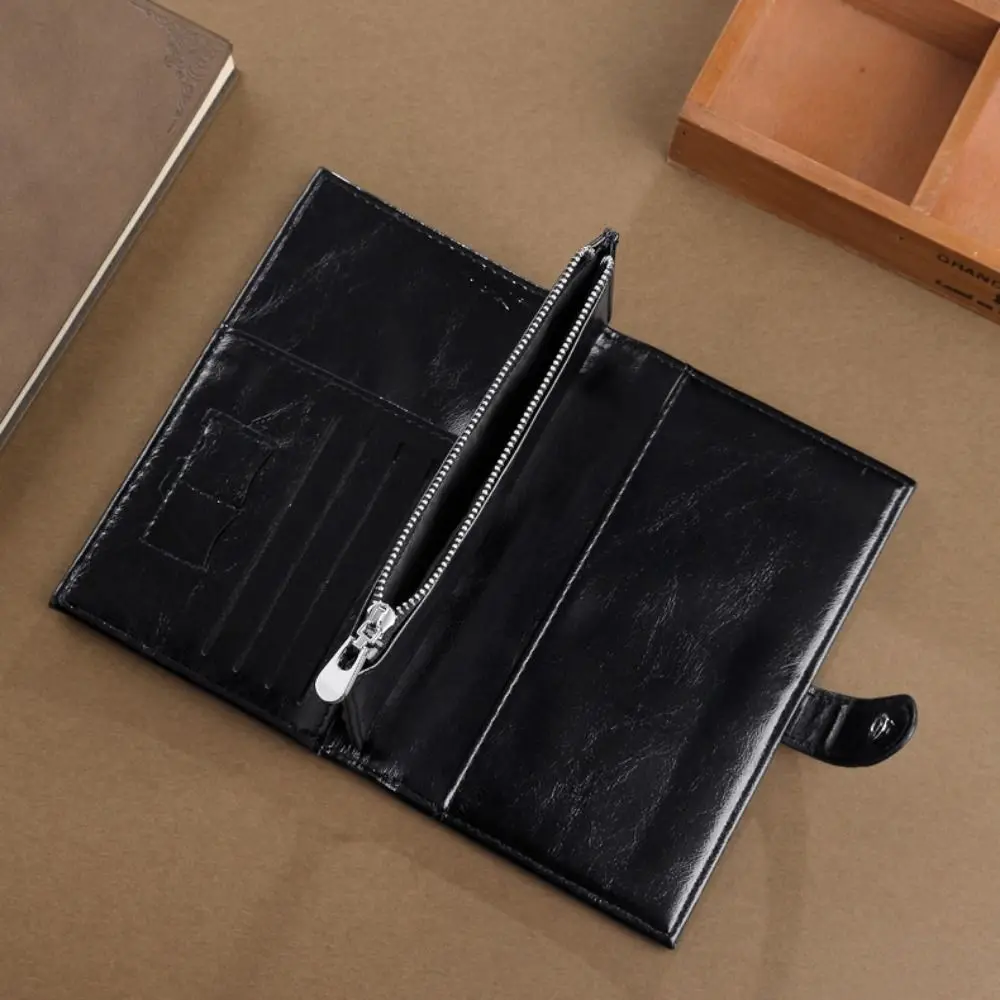 Card Holder PU Leather Passport Bag Purse Passport Cover Passport Clip Card Case Airplane Check-in Storage Card Bag thumbnail 4