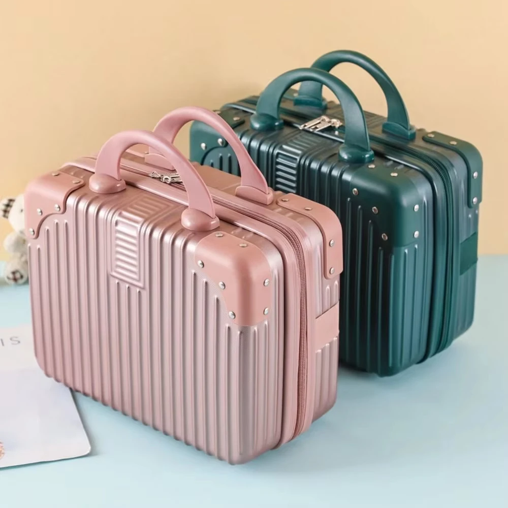 14 Inch Lightweight Mini Travel Suitcase - Waterproof Cosmetic Box Hand Luggage Organizer Portable Small Boarding Makeup Case thumbnail 6
