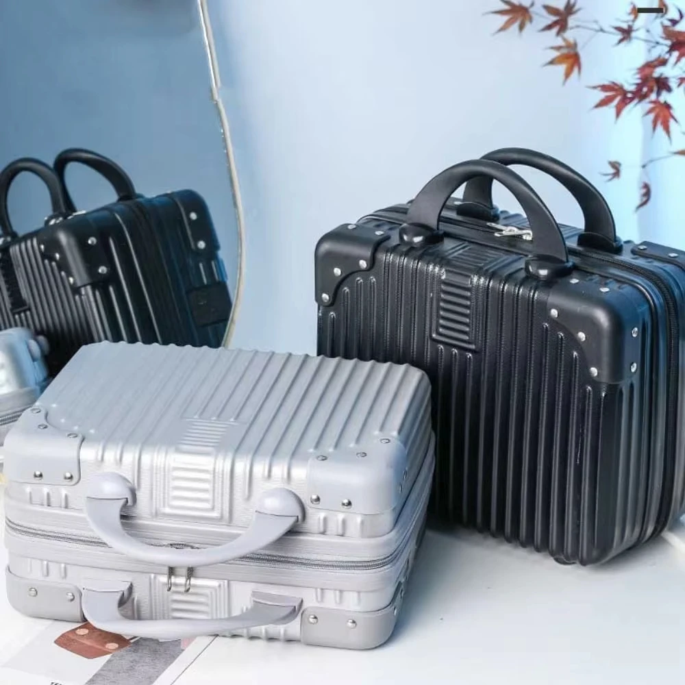 14 Inch Lightweight Mini Travel Suitcase - Waterproof Cosmetic Box Hand Luggage Organizer Portable Small Boarding Makeup Case thumbnail 5