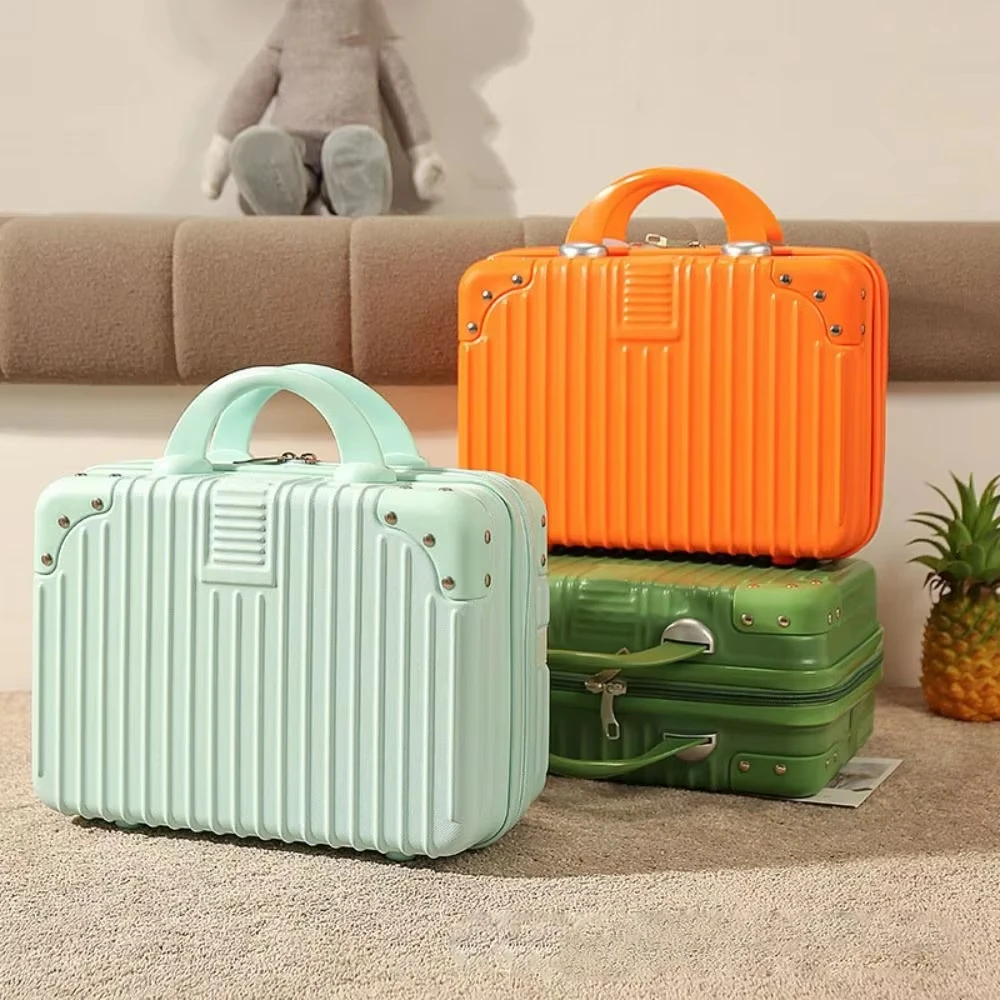 14 Inch Lightweight Mini Travel Suitcase - Waterproof Cosmetic Box Hand Luggage Organizer Portable Small Boarding Makeup Case thumbnail 3