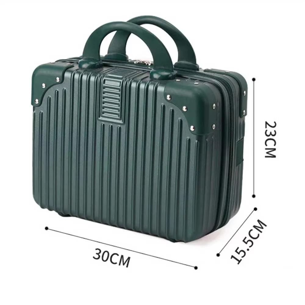 14 Inch Lightweight Mini Travel Suitcase - Waterproof Cosmetic Box Hand Luggage Organizer Portable Small Boarding Makeup Case thumbnail 2