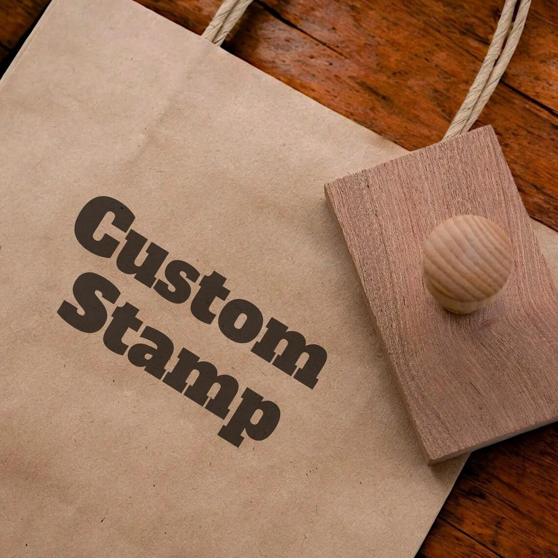 Personalized Wedding Stamp Wood Block Rubber Stamps Small Business Company Branding Stamp Custom Packaging Seal thumbnail 2