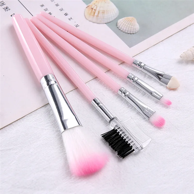 5Pcs Women Makeup Brush Eye Shadows Lipsticks Cosmetic Brushes Tools Set