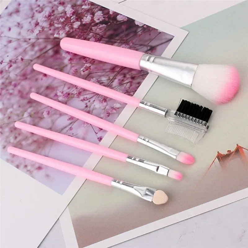 5Pcs Women Makeup Brush Eye Shadows Lipsticks Cosmetic Brushes Tools Set thumbnail 4