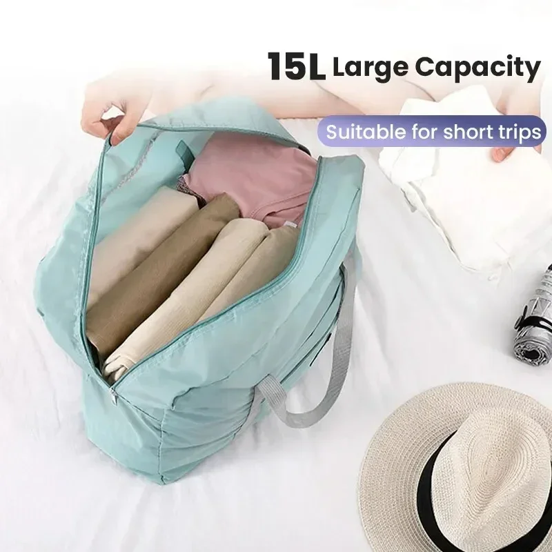 Lightweight Foldable Travel Duffel Bag: Unisex Tote Carry-On Luggage for Weekenders & Overnight Stays thumbnail 3