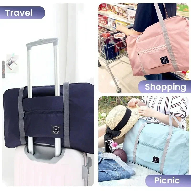 Lightweight Foldable Travel Duffel Bag: Unisex Tote Carry-On Luggage for Weekenders & Overnight Stays thumbnail 5