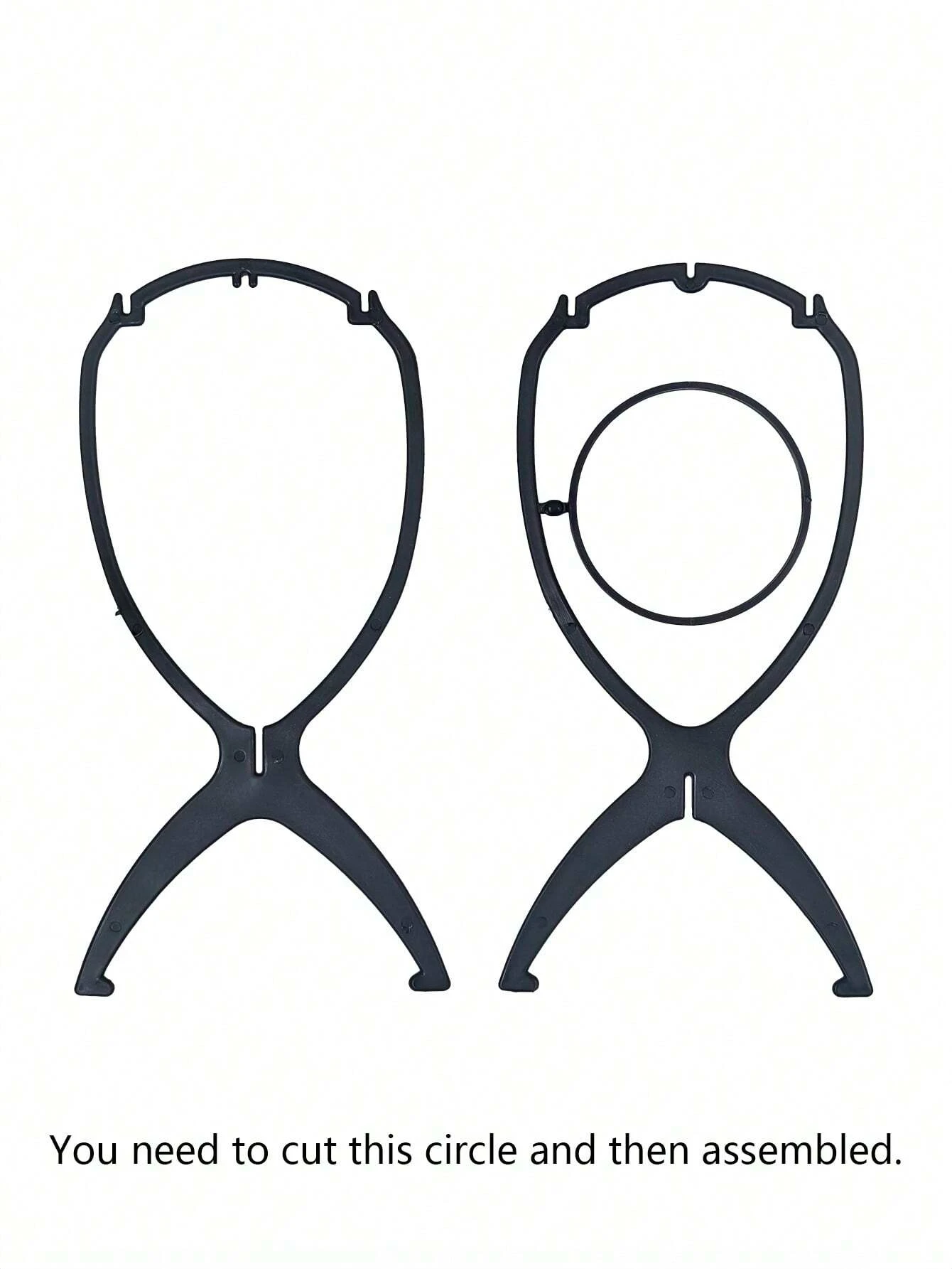 1/2/3pcs Folding Wig Stand Plastic Portable Hat Display Stand Adjustable Durable Barbershop Fashion Model Holder Home Salon Use thumbnail 5