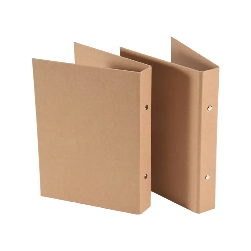 L07A-2Pcs A5 Kraft Paper Binder Tray A5 Kraft Paper Folders With 2 Rings To Add Loose Sheets thumbnail 2