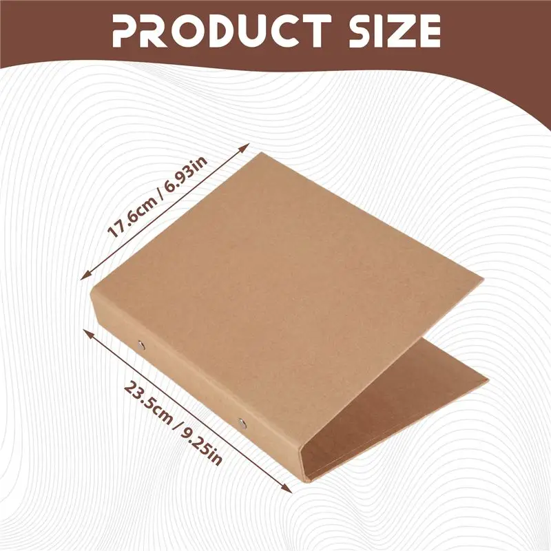 L07A-2Pcs A5 Kraft Paper Binder Tray A5 Kraft Paper Folders With 2 Rings To Add Loose Sheets thumbnail 6