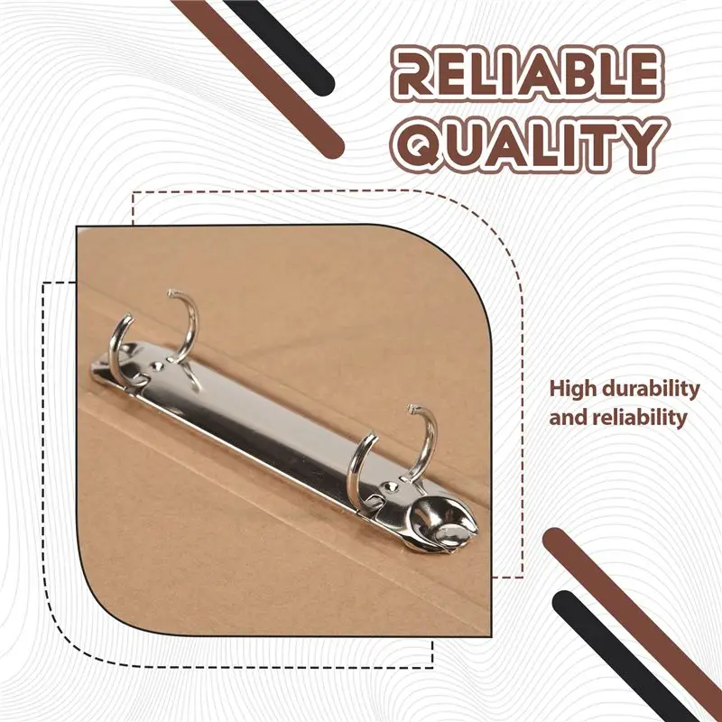 L07A-2Pcs A5 Kraft Paper Binder Tray A5 Kraft Paper Folders With 2 Rings To Add Loose Sheets thumbnail 3