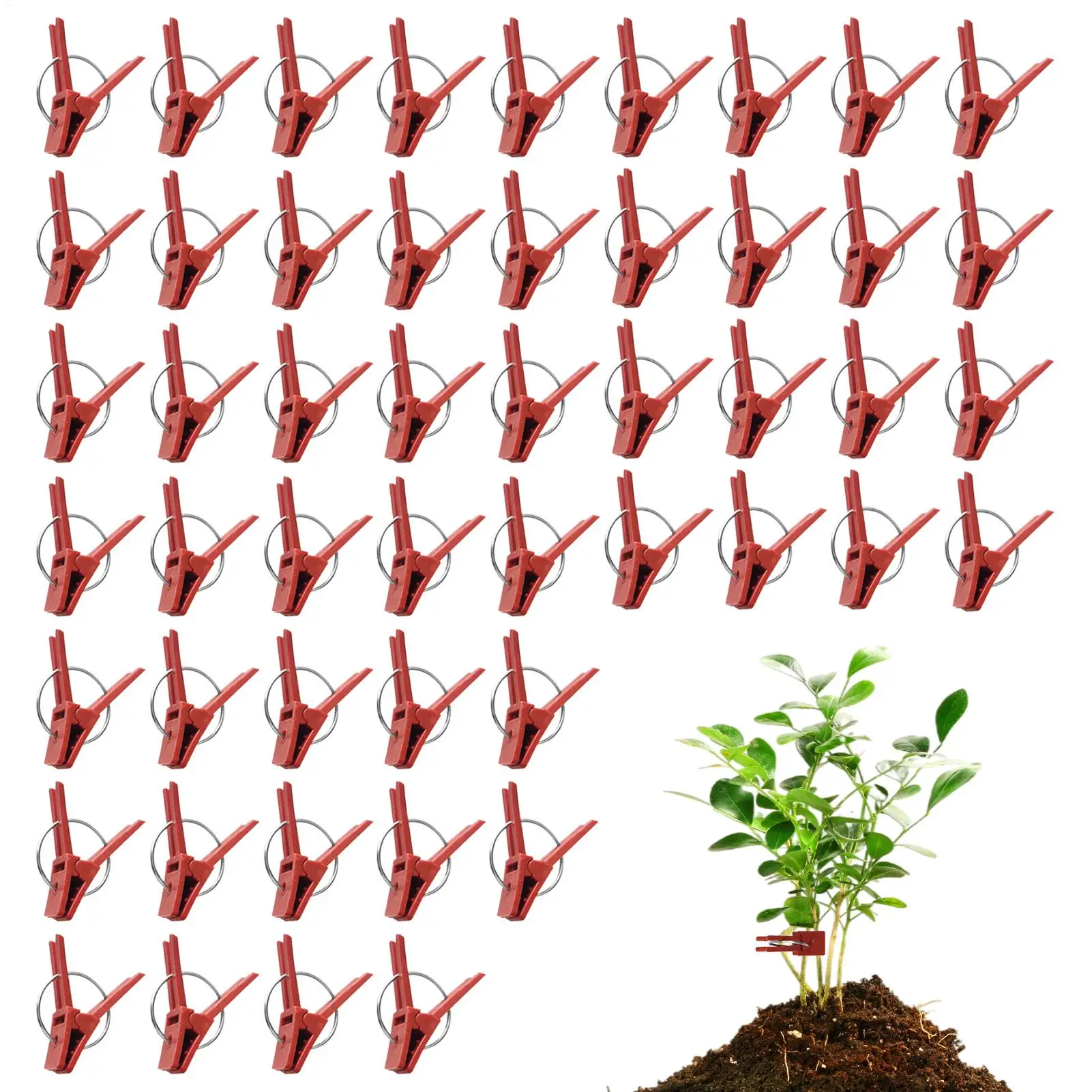 Vegetable Grafting Clips 50 Pcs Plant Trellis Connector Clip Falt Mouth Hooks Connecting Plastic Clips For Watermelon Gardening