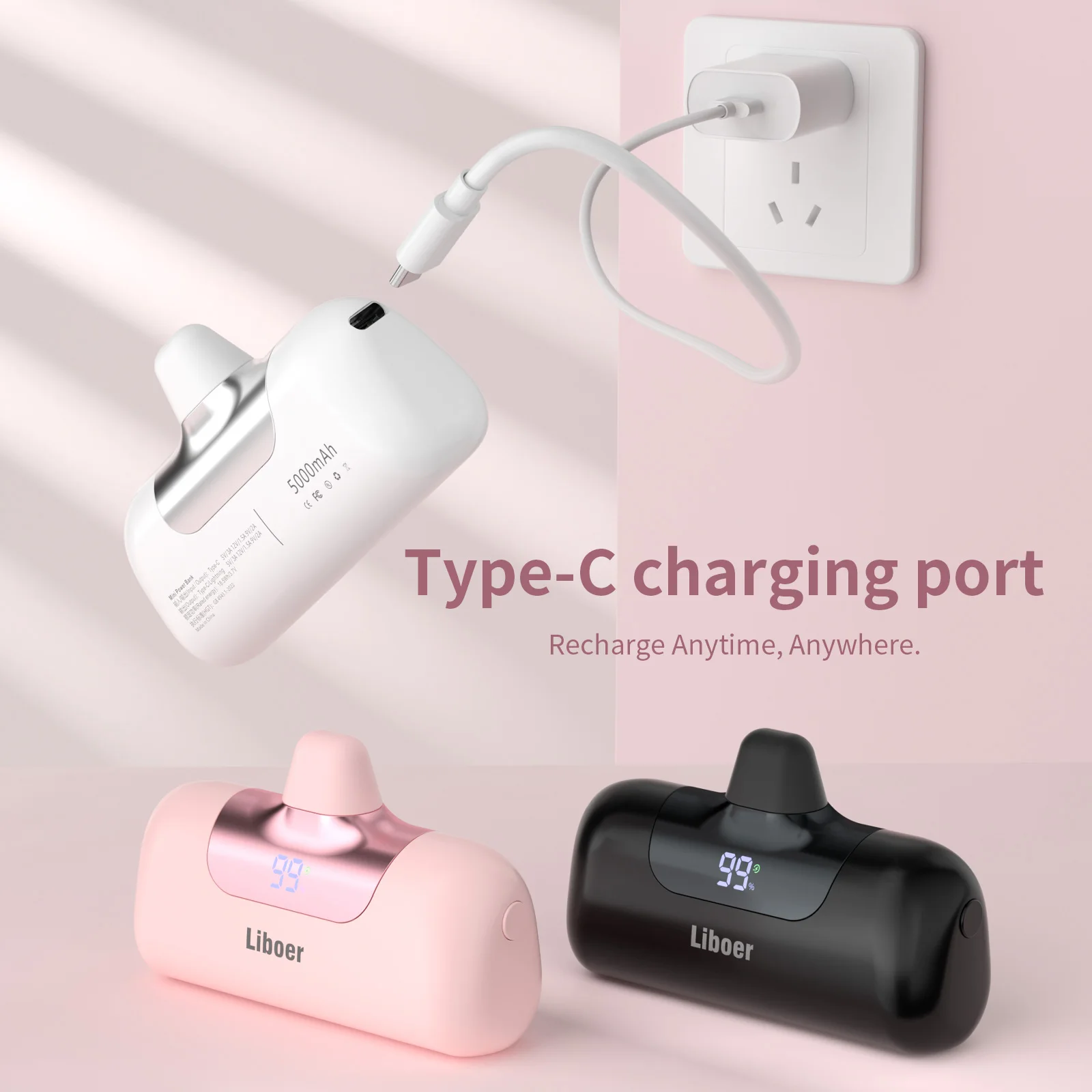 Portable Charger 5000mAh Fast Charging Mini Power Bank Type C for HUAWEI iPhone Samsung Xiaomi Redmi External Battery Powerbank thumbnail 5
