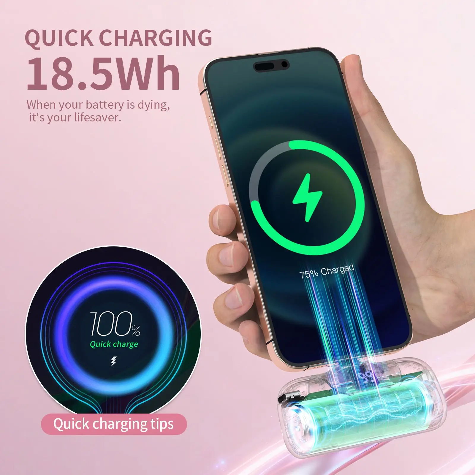 Portable Charger 5000mAh Fast Charging Mini Power Bank Type C for HUAWEI iPhone Samsung Xiaomi Redmi External Battery Powerbank thumbnail 4