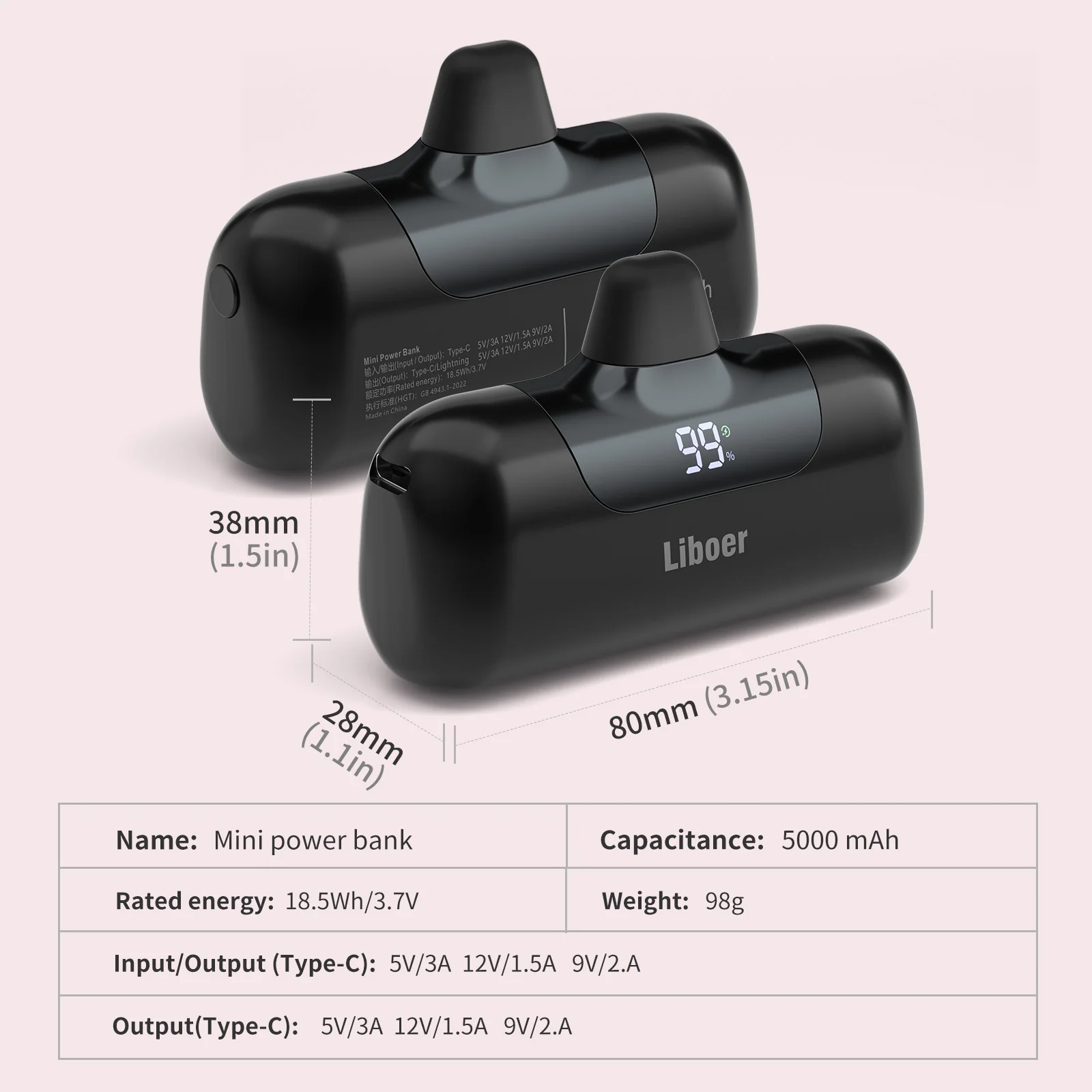 Portable Charger 5000mAh Fast Charging Mini Power Bank Type C for HUAWEI iPhone Samsung Xiaomi Redmi External Battery Powerbank thumbnail 6