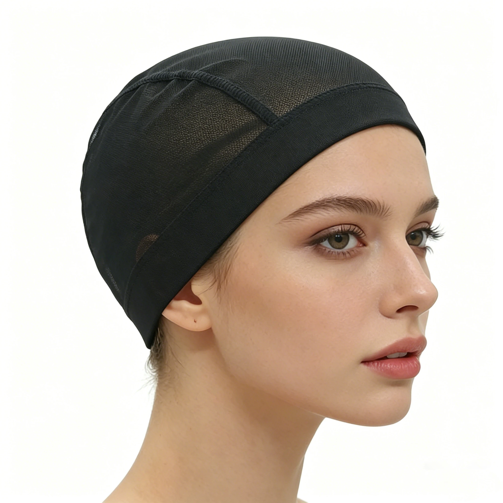 95Pcs Wig Making Kit Black Mesh Dome Wig Caps Hair Weaving Thread T/C Needles Rat Tail Combs Elastic Bands DIY Tools for Women thumbnail 4