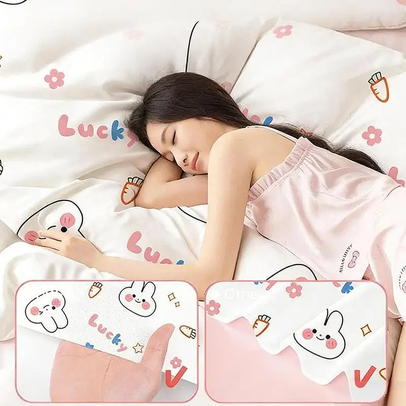 New Disposable 3/4-piece Bedding Set, Extra Thick Disposable Sheets, Duvet Covers, And Pillowcases For Hotels And Travel. thumbnail 5
