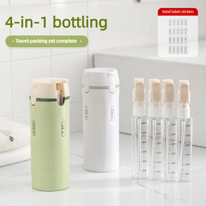 Portable Travel Dispenser 4in1 Leak Proof Refillable Containers for Shampoo Conditioner Lotion Ideal-for Business Trip Vacation thumbnail 2