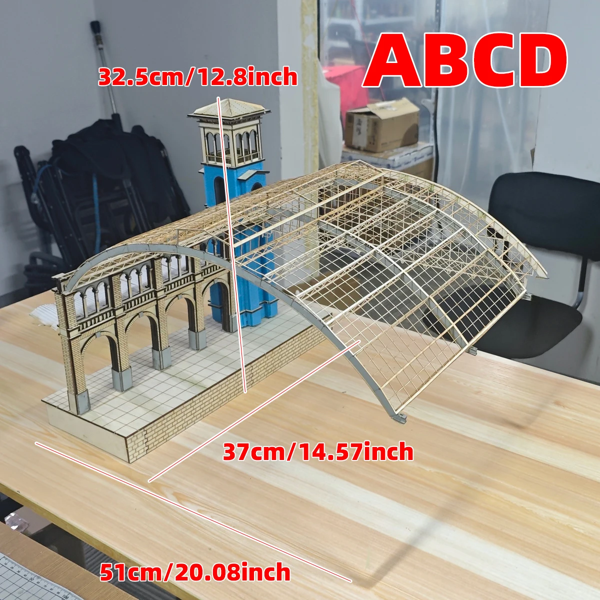 Assembly Architectural model sand table building bungalow railway station ticket office diorama Scale model kit 1/35 thumbnail 6