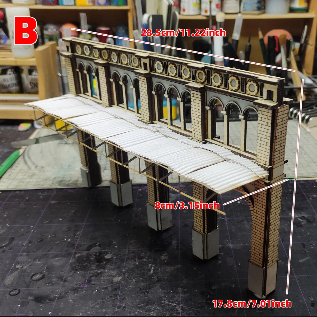 Assembly Architectural model sand table building bungalow railway station ticket office diorama Scale model kit 1/35 thumbnail 3