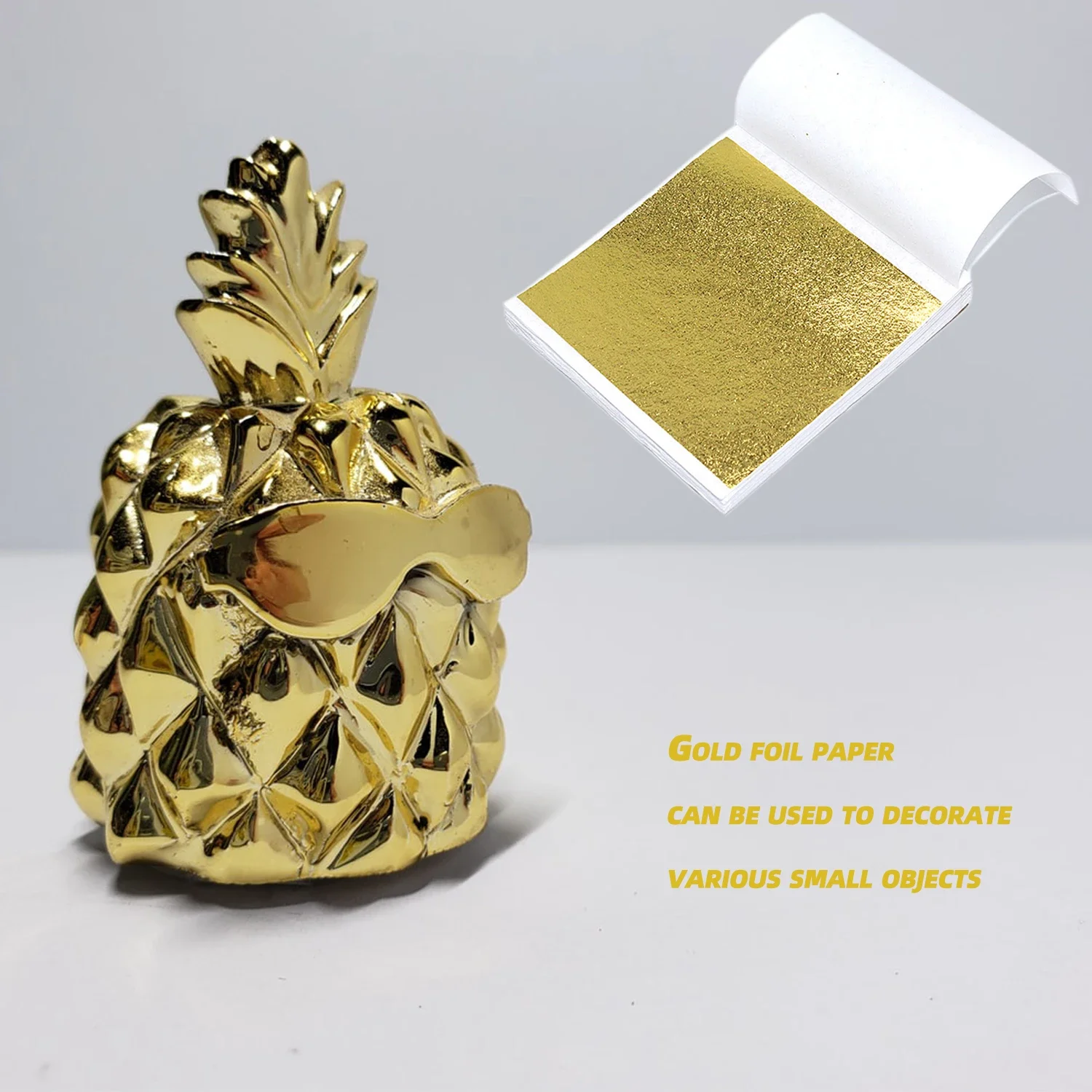 100 Pcs Premium Gold Leaf Sheets for DIY Nail Art, Resin Craft, Furniture Gilding, and Decorative Gold Foil Projects craft paper thumbnail 5