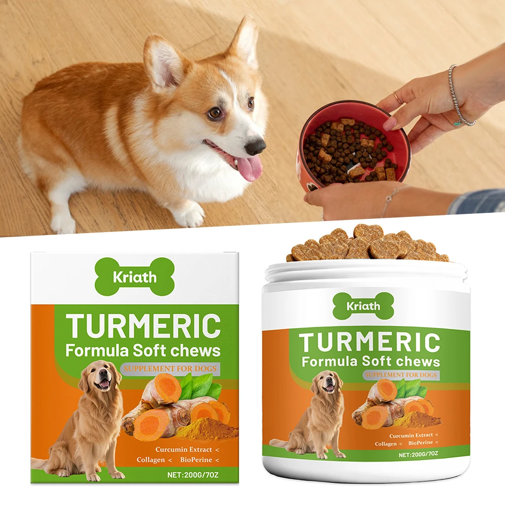 200g Organic-Turmeric Soft Chews For Dogs High Absorption Natural Anti-Inflammatory Hip Joint Supplement For Dogs Care Products