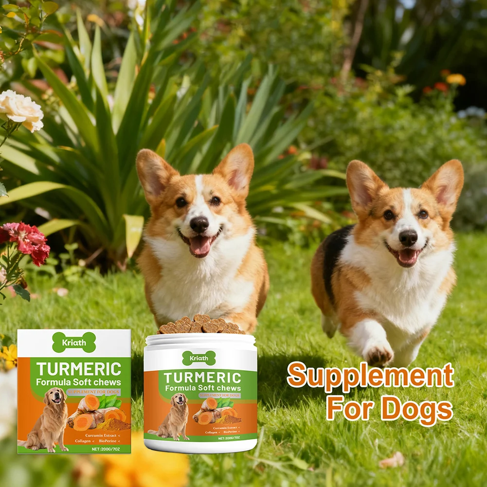 200g Organic-Turmeric Soft Chews For Dogs High Absorption Natural Anti-Inflammatory Hip Joint Supplement For Dogs Care Products thumbnail 2