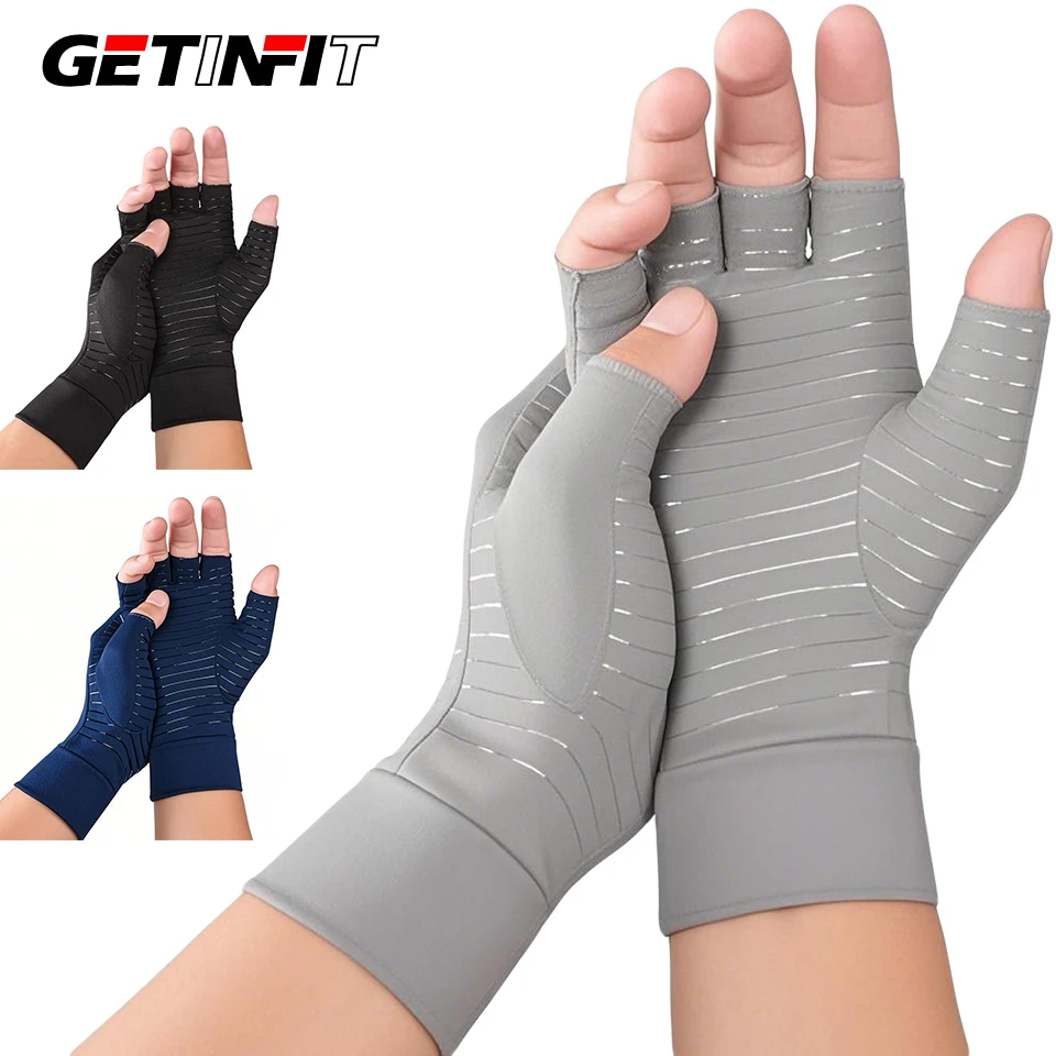 GETINFIT Half Finger Gloves Non-Slip Dots Breathable Thickened Wrist Support Cycling Outdoor Sports Climbing Pressure Gloves