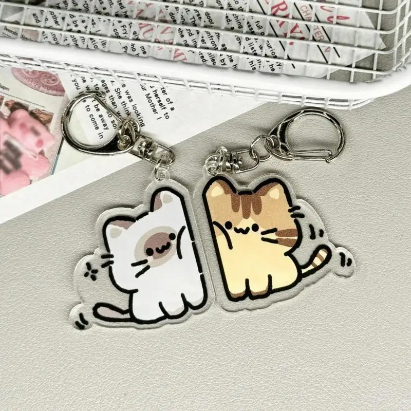 Cat Plush Keychain Cute Couple Cat Accessory Keyring Backpack Pendant for Friends Lovers Gifts thumbnail 3