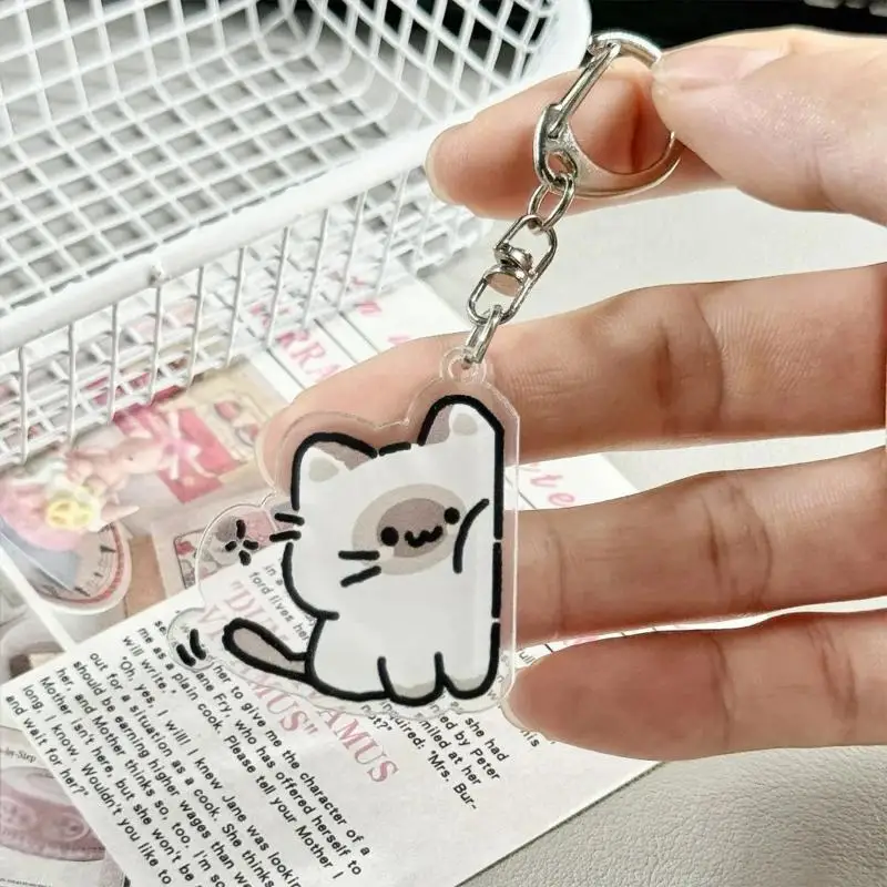Cat Plush Keychain Cute Couple Cat Accessory Keyring Backpack Pendant for Friends Lovers Gifts thumbnail 5
