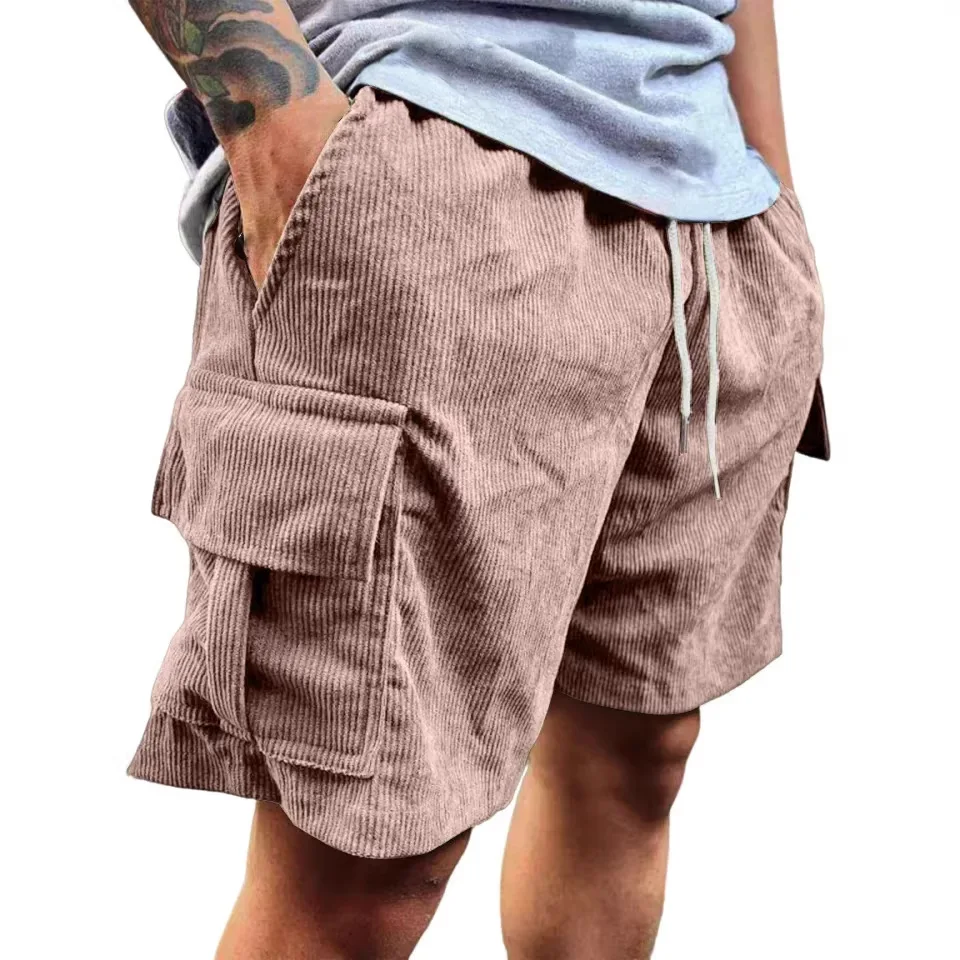 Men's Corduroy Shorts 2026 Summer New American Retro Casual Multi-Pocket Shorts Breathable Short Pants For Daily Outdoor thumbnail 3