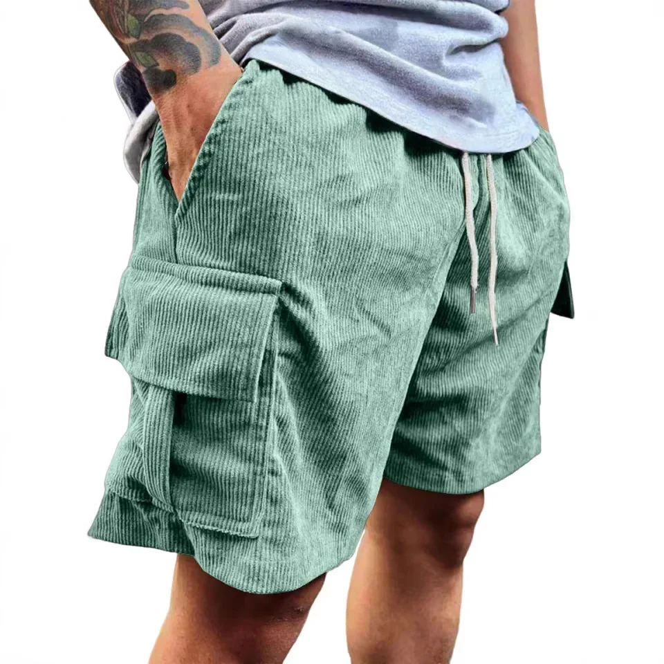 Men's Corduroy Shorts 2026 Summer New American Retro Casual Multi-Pocket Shorts Breathable Short Pants For Daily Outdoor thumbnail 4